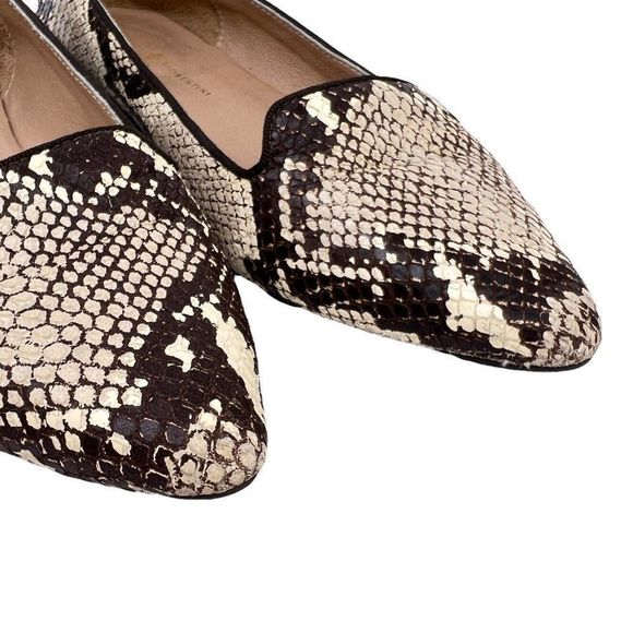 Mercanti Fiorentini Italian Leather Snake Skin Loafer Flats - Picture 5 of 9